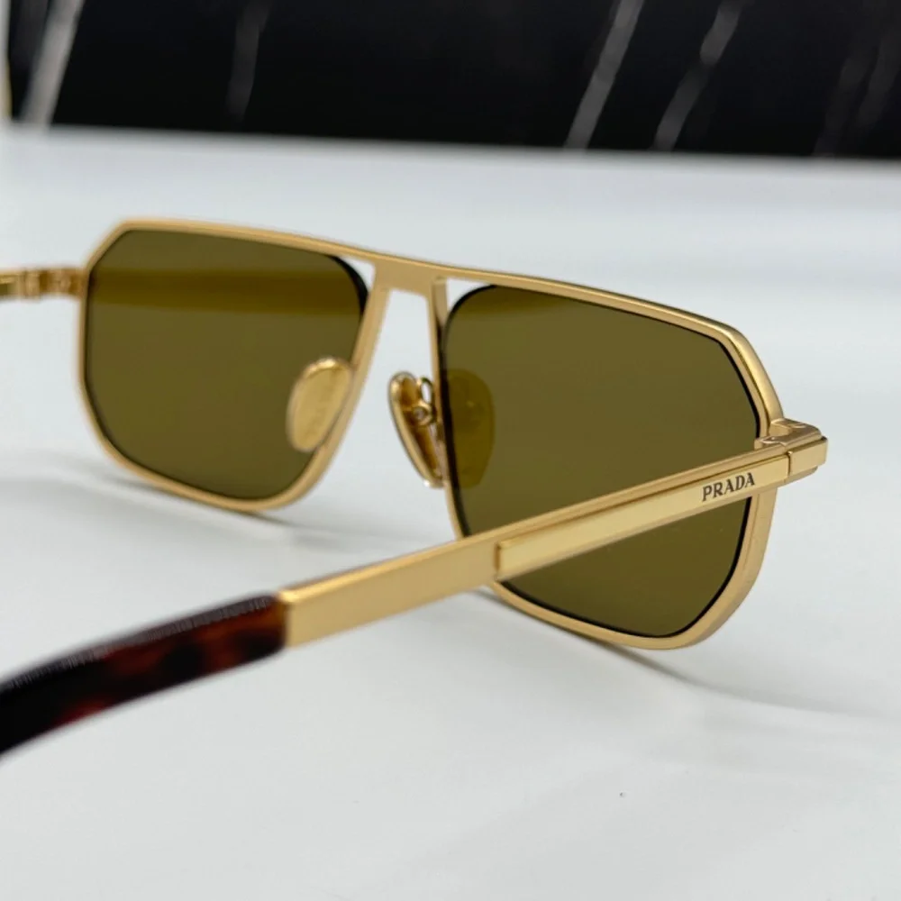 NEW SPR A53 1BK01T PRADA PRA53S 1BK01T UNISEX SUNGLASSES PR A53S 1BK01T GOLD
